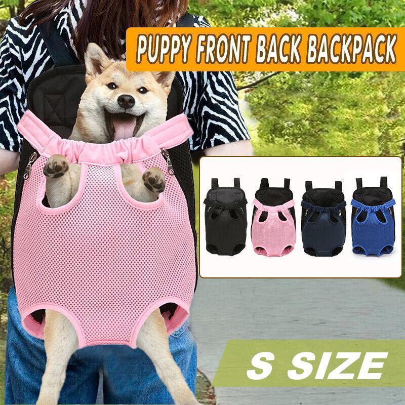 V528-PETBACKPACK-PINK-S-40027-202509302318-00 S Size Pet Carrier Dog Cat Puppy Front Back Backpack Shoulder Carry Sling Pouch Bag - Pink - Image 1