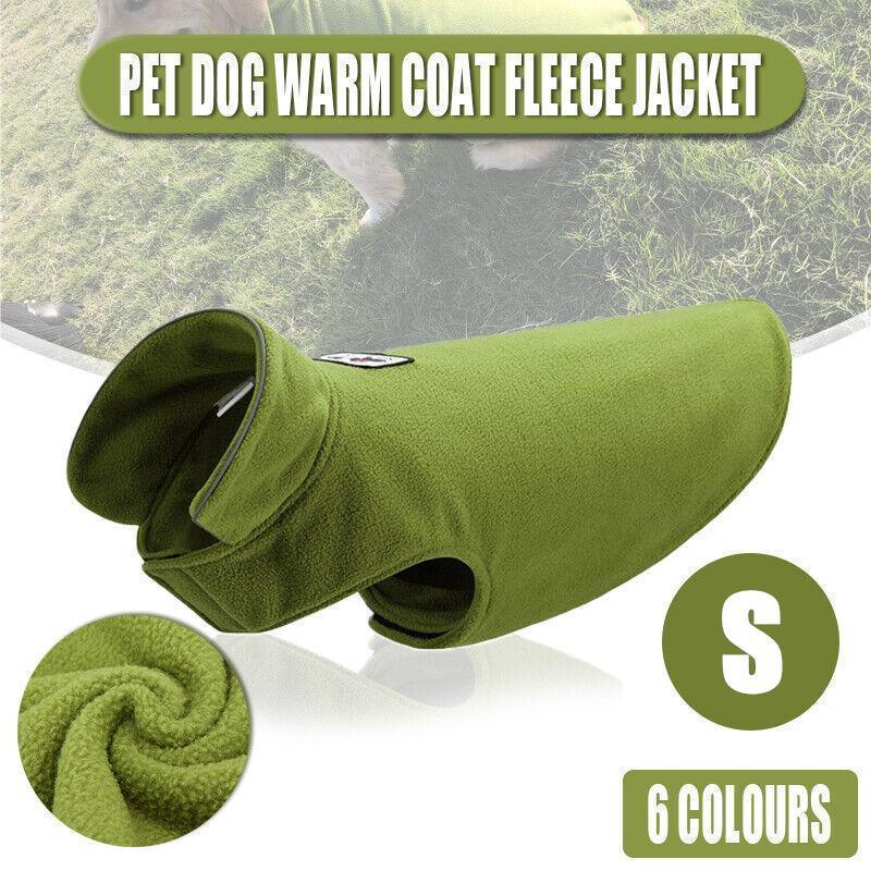 V528-PETDOGCOAT-FRUITGREEN-S-39506-202509301318-00 S Size Pet Dog Warm Coat Fleece Jacket Jumper Sweater Winter Puppy Vest Outfit - Green - Image 1