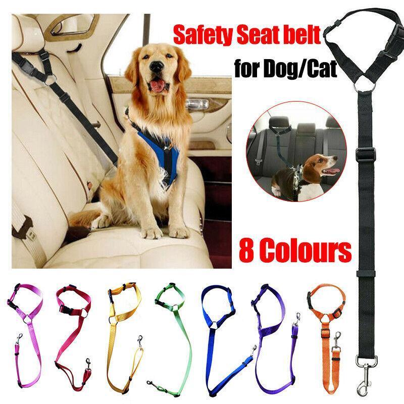 V528-PETSAFETYSEAT-BLACK-25458-202509302009-00 Adjustable Pet Dog Car Clip Lead Harness Strap for Vehicle Travel Restraint Use - Black - Image 1