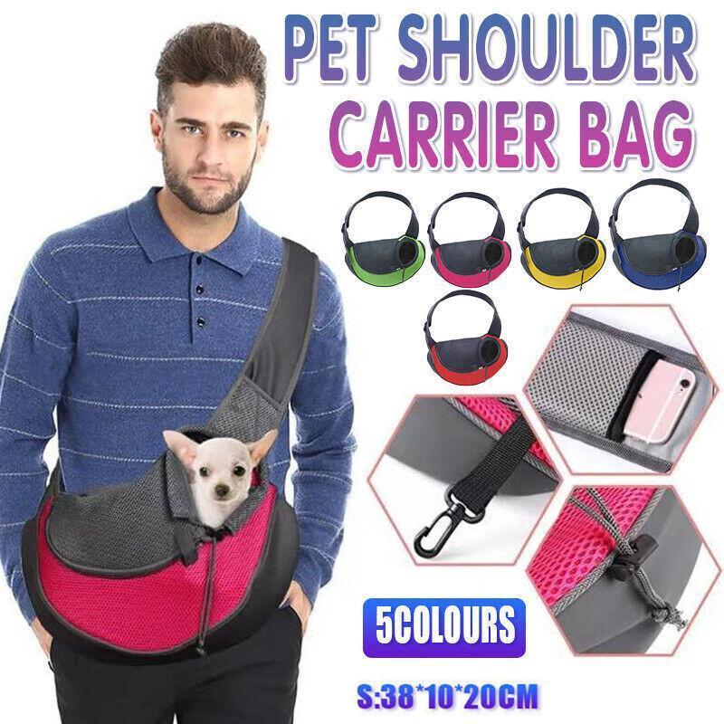 V528-PETSHOULDERBAGS-ROSERED-S-78732-202510010245-00 S Size Pet Shoulder Carrier Bag Puppy Cat Dog Travel Sling Backpack Portable - Rose Red - Image 1
