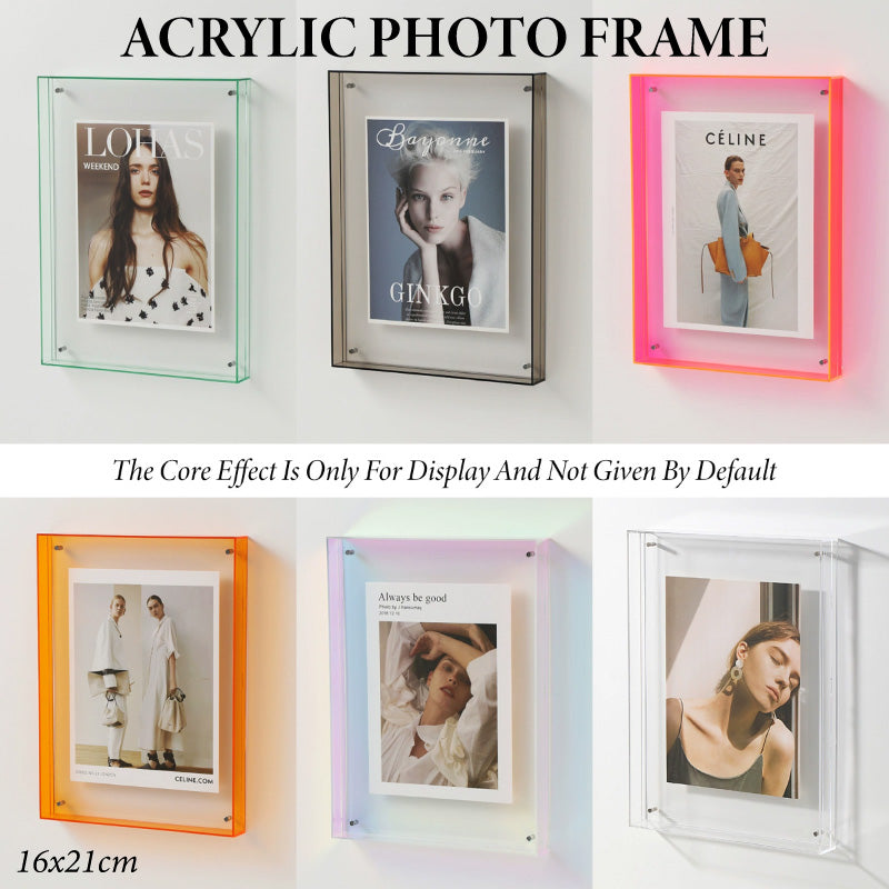 V528-PHOTO-TM-293474-202509302145-00 Acrylic Photo Frame Double-Sided Clear Display with Screw Mount – 16x21cm - Transparent - Image 1