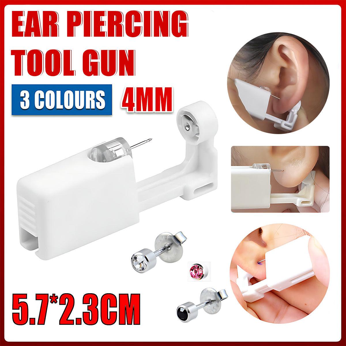 V528-PIERCINGGUN-WHITE-442552-202509301754-00 Disposable Sealed Ear Piercing Gun Kit Tool With 316L Stud Bone With Gem 1Pc - White - Image 1