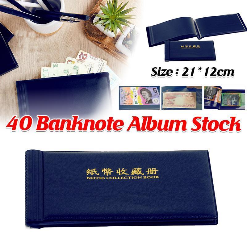 V528-POCKETCOIN-NAVY-524668-202509291555-00 Navy BankNote 40 Pages Album Stock Collection Storage Currency Holder Pocket - Image 1