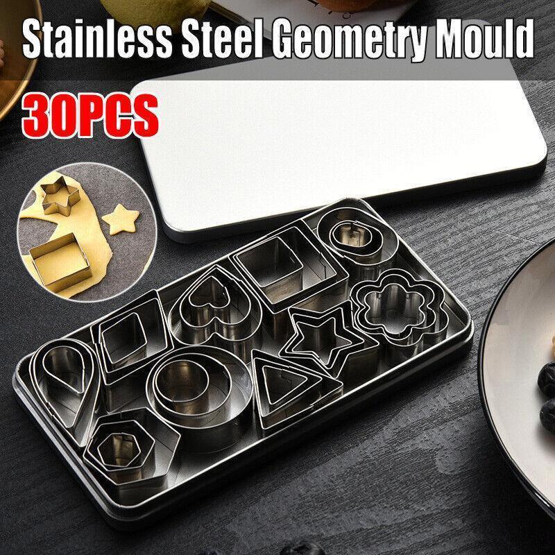 V528-POLYMERCLAYCUTTER-787753-202509251640-00 30X Polymer Clay Cutter Stainless Steel Geometry Pottery Tool Cutting Mould Diy - Image 1