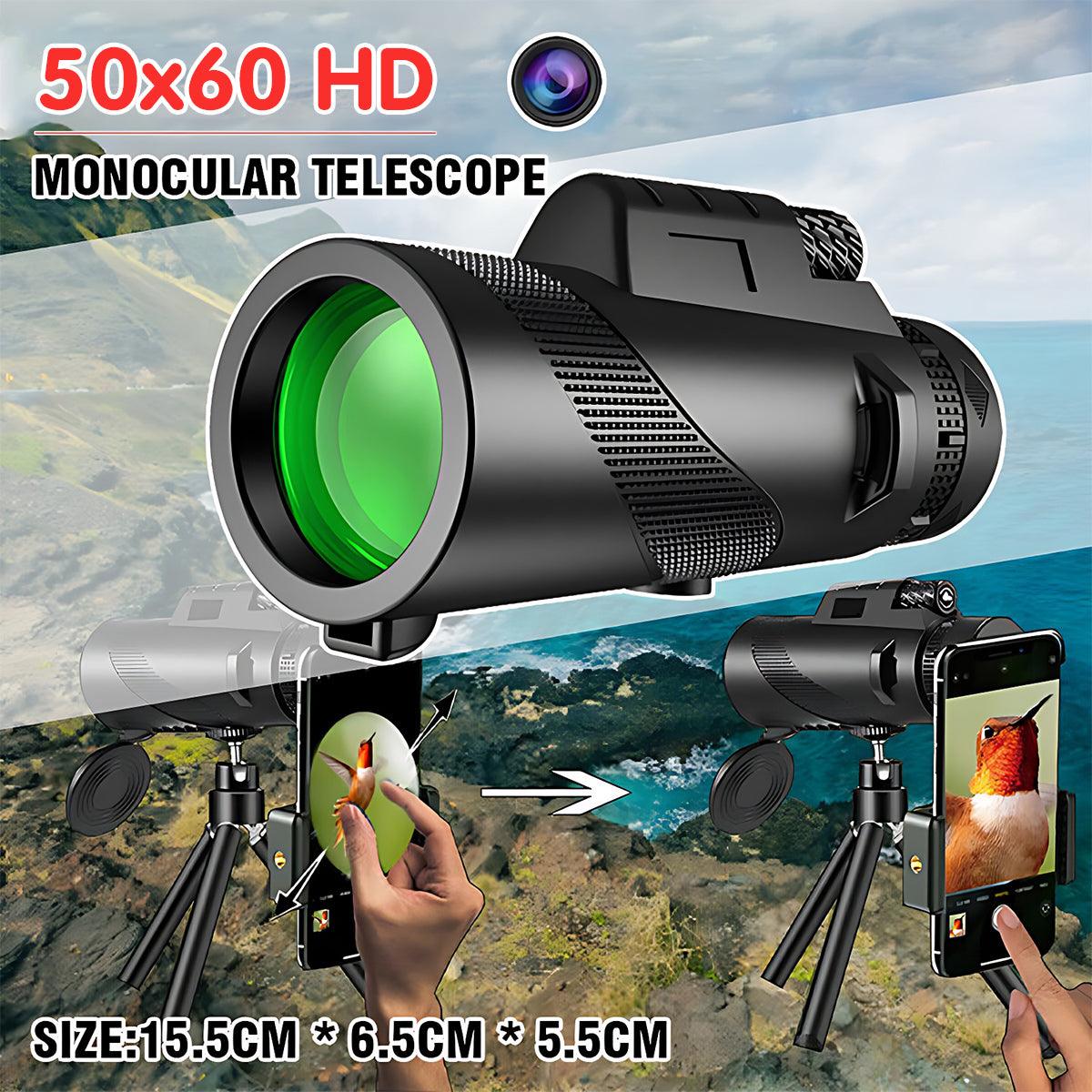 V528-PORTABLETELESCOPE-720844-202509291836-00 50x60 HD Monocular Telescope with Tripod and Phone Holder for Outdoor Travel - Image 1