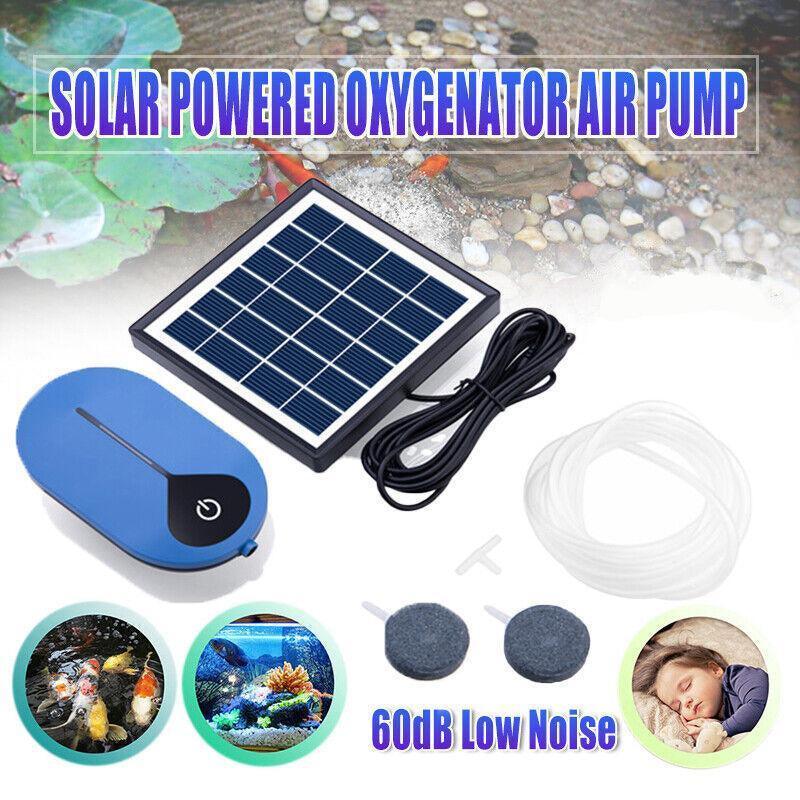 V528-POWEREDOYGENATOR-677729-202509251116-00 Auto Day/Night Solar Powered Oxygenator Air Pump Oxygen Aerator Fish Pond Pool - Image 1