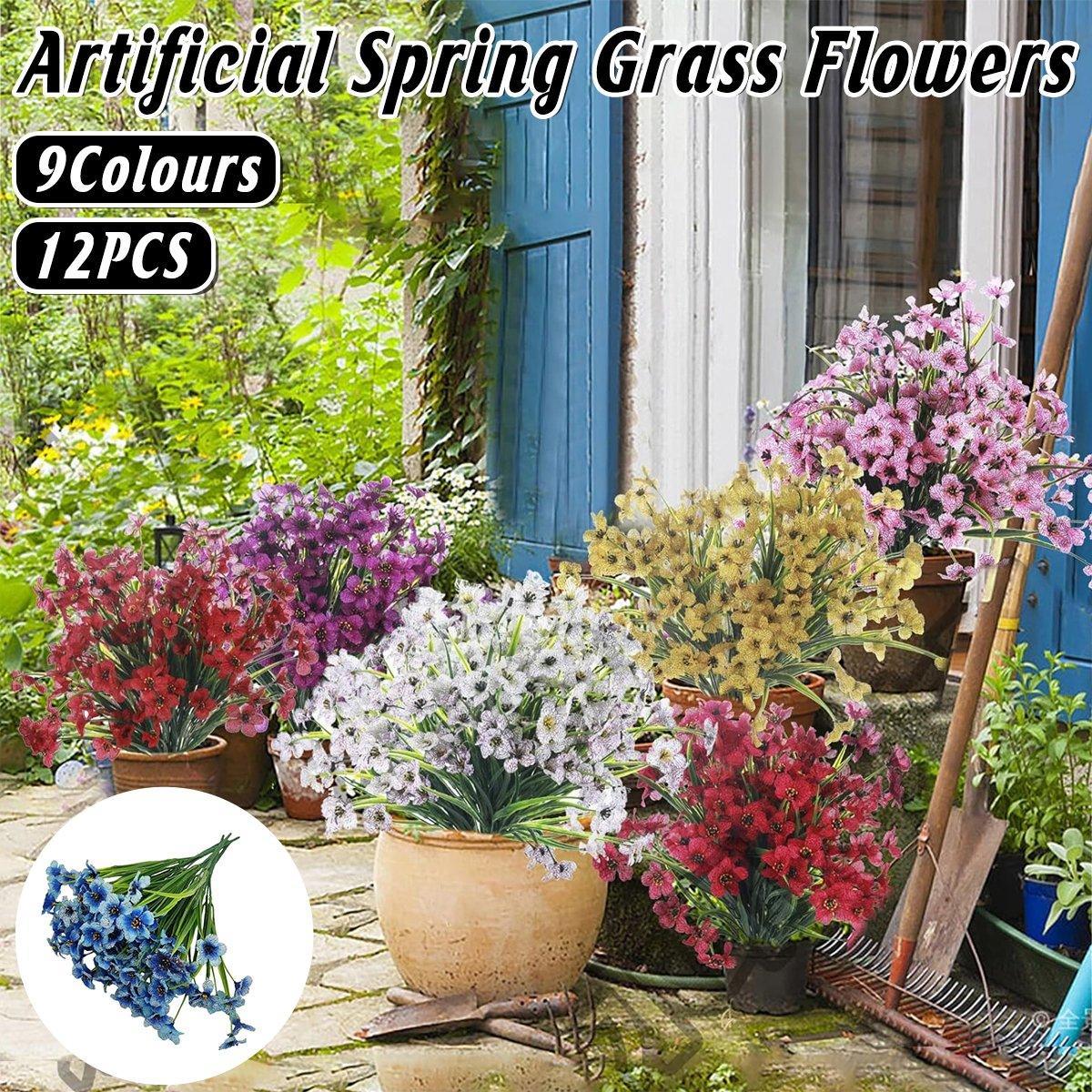 V528-PRIMROSE-12PCS-ORANGE-238078-202509301136-00 12pcs Artificial Flowers Set for Home Decor Wedding Party Fake Floral Decor - Orange - Image 1