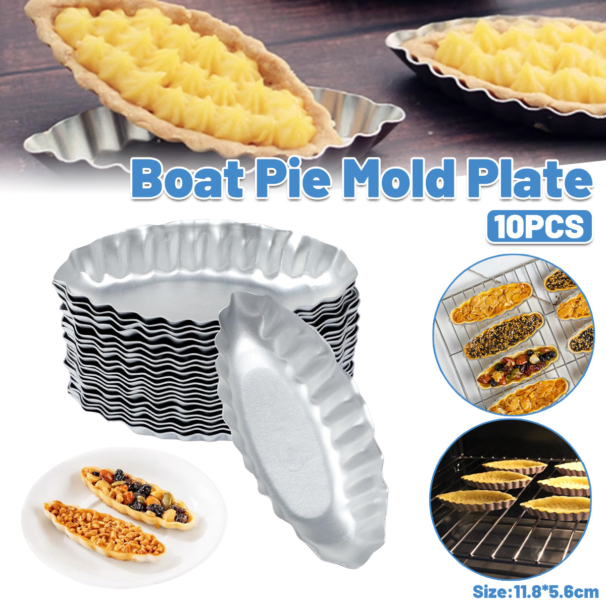 V528-PUDDING-CUP-C14-10PCS-204221-202509251445-00 10PCS Baking Egg Tart Mould Cake Tins Set DIY Cups Sailing Boat Pie Mold Plate - Image 1
