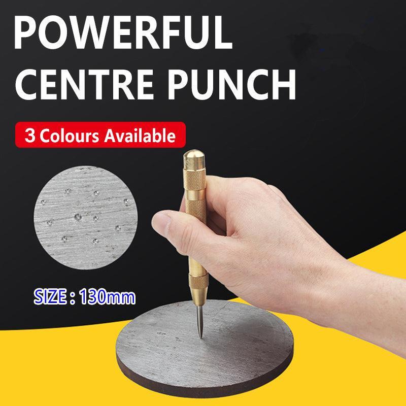 V528-PUNCHBRASS-SLIVER-525693-202509302318-00 125Mm Heavy Duty Automatic Centre Punch- Brass & Spring Loaded - Silver - Image 1