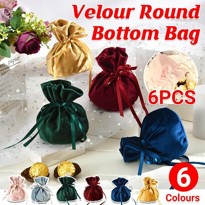 V528-PY824-6PCS-DARKBLUE-508189-202509301200-00 6PCS Velvet Cloth Drawstring Bags Gift Bag Jewelry Ring Pouch Earring Favor - Dark Blue-6PCS - Image 1