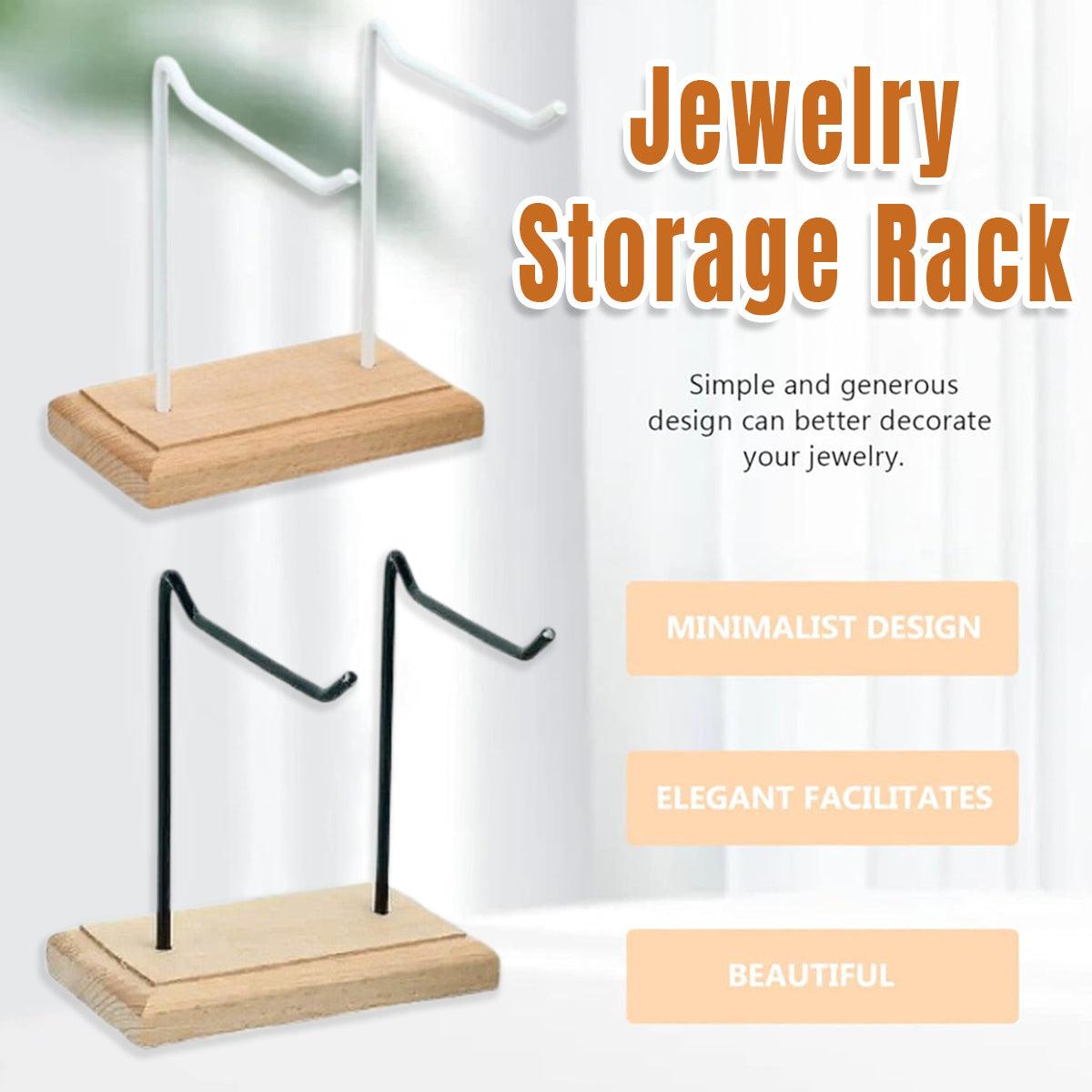 V528-RACK-2-WHITE-413435-202510010845-00 Iron Earrings Display Rack Jewellery Holder Hanging Keychain Bracelet Shelf - White - Image 1