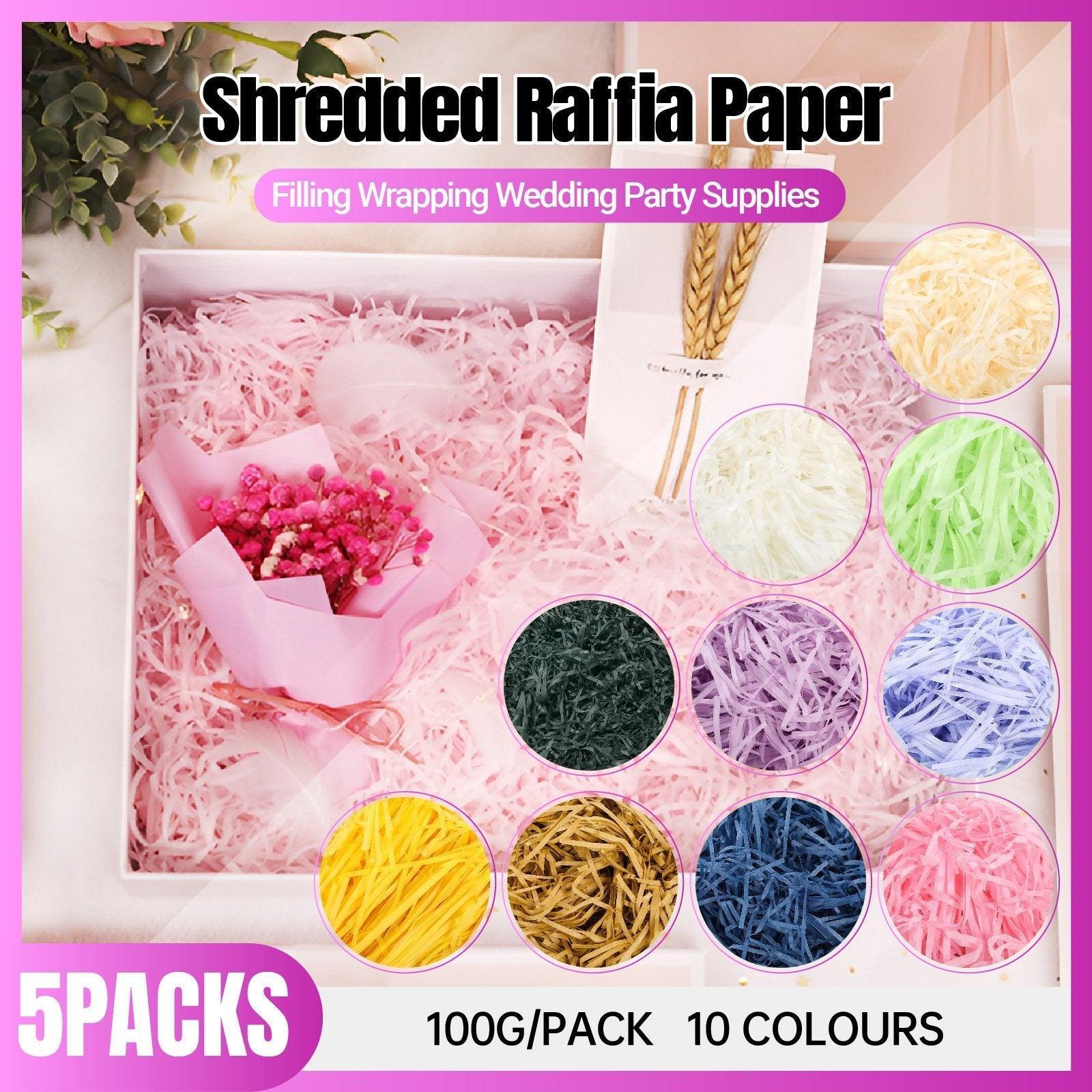 V528-RAFFIA-5PACKS-BEIGE-572365-202510010427-00 500g Colorful Raffia Paper Shreds Gift Box Filler Decorative Packaging - 5Packs-Beige - Image 1