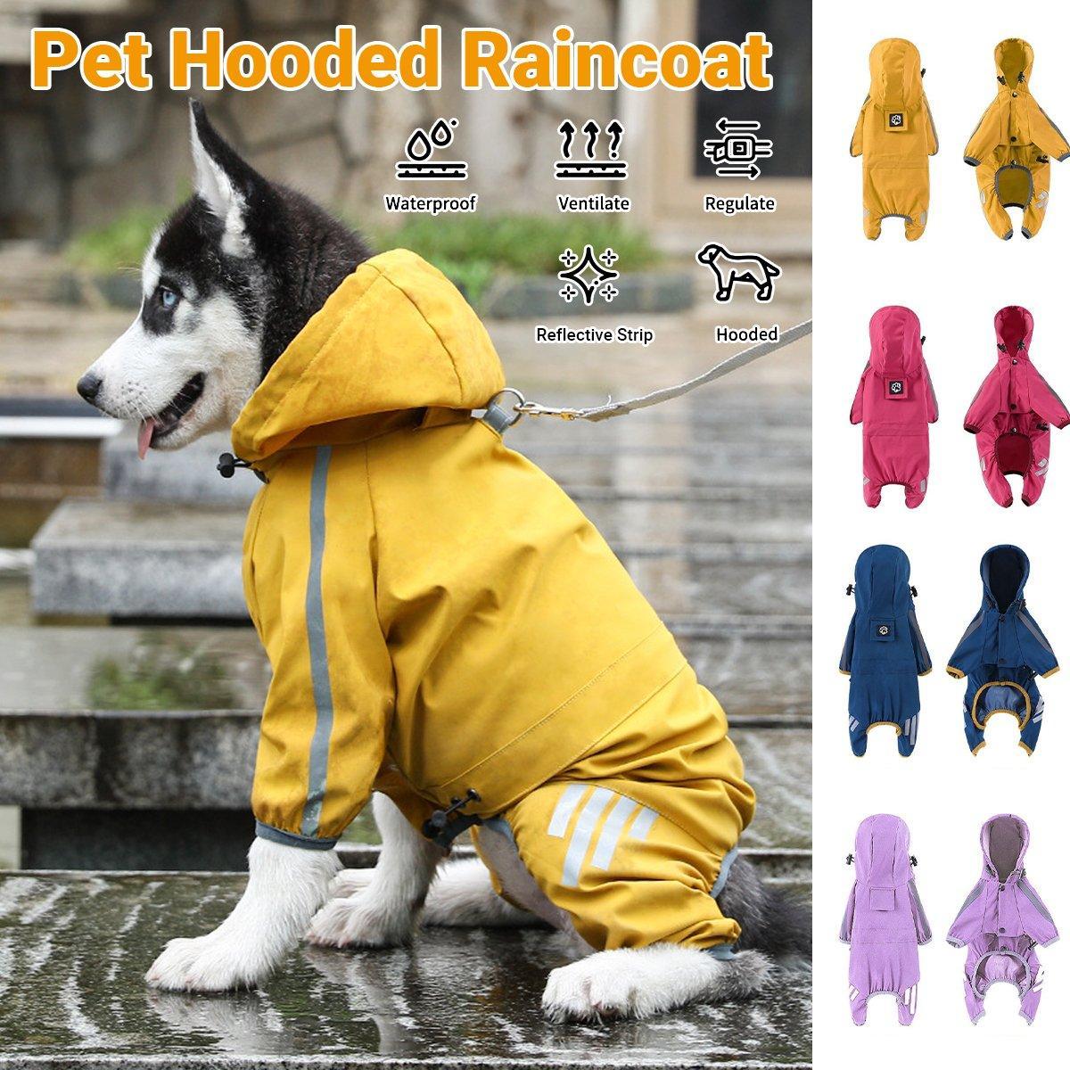 V528-RAINCOAT-ZH-XXL-841171-202509301845-00 Waterproof Four Corner Pet Raincoats In Large Medium And Small Sizes Are Suitable For Dogs - Purple - XXL - Image 1