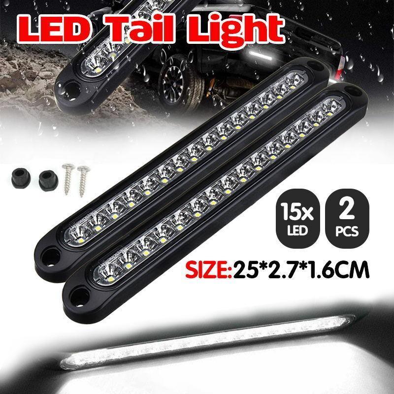 V528-REVERSELAMP-WHITE-2PCS-429691-202509251553-00 2X 15 Led Tail Light Trailer Truck Caravan Ute Light Reverse Bar Ultra-Slim Lamp - Image 1