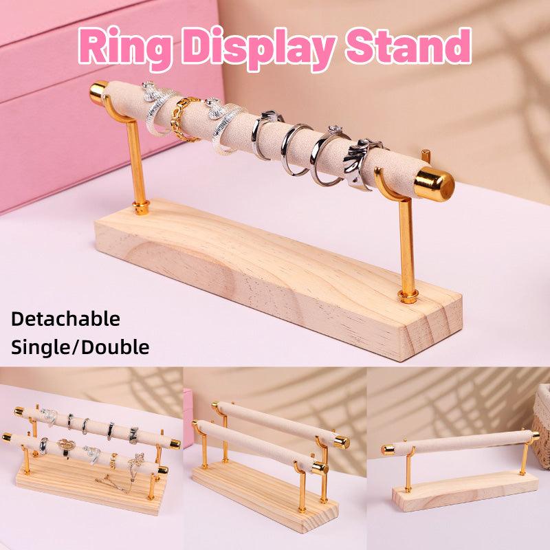V528-RING-1-841509-202509302145-00 Simple Wooden Jewellery Organizer Rack Ring Display Stand for Rings Earrings - Single - Image 1