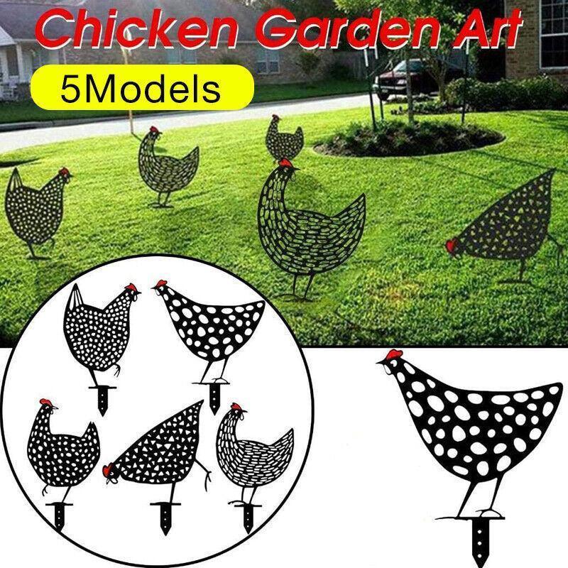 V528-ROOSTER-C-29712-202510010054-00 Garden Ornaments Chicken Yard Art Garden Backyard Lawn Decor Gift Easter Deco - C - Image 1