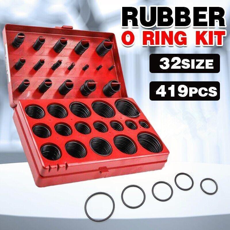 V528-RUBBERORING-419PCS-873952-202509251046-00 419 Pcs Rubber O Ring Kit Metric Grommet Seal Plumbing Garage O-Ring Assortment - Image 1