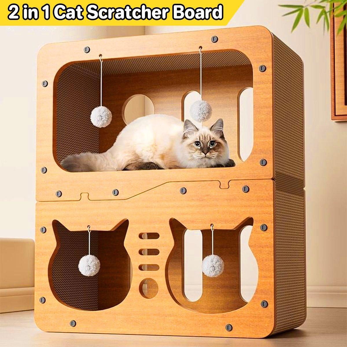 V528-SCRATCHING-BOARD-601101-202509251454-00 Wear-resistant Cat Scratch Board House Four Seasons Cat Climbing Tower Toy Nest - Image 1