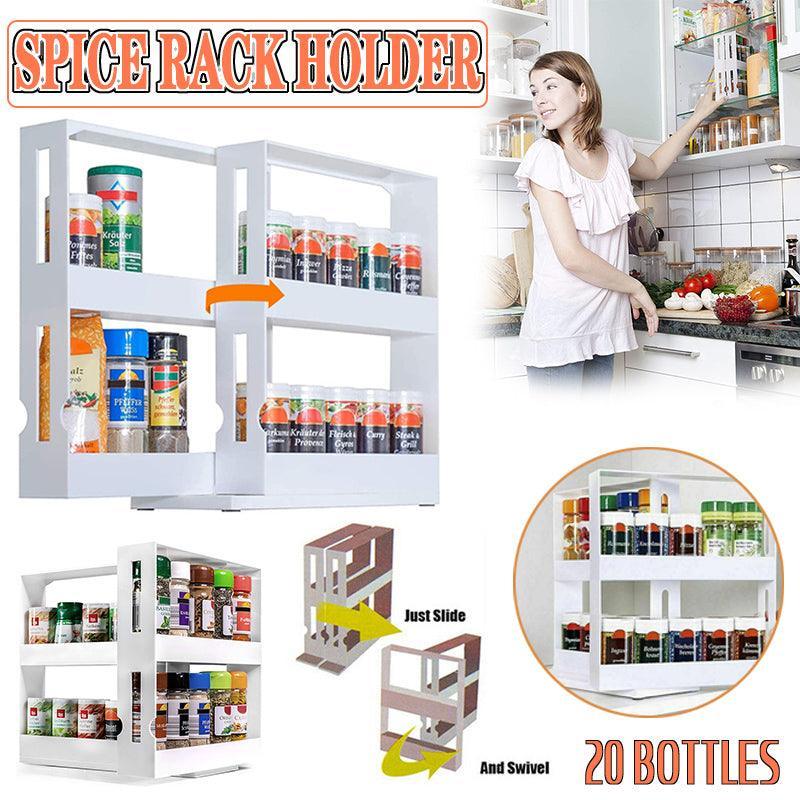 V528-SEASONINGSTORAGEBO-656353-202509251026-00 Slide Cabinet Organiser Rack Storage Pantry Kitchen Shelf Spice Jars Can Holder - Image 1