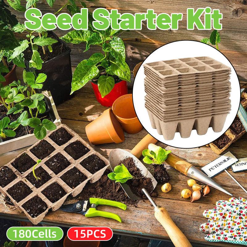 V528-SEEDLINGS-15PCS-826675-202509251545-00 15pcs Pulp Seedling Cups 12 Compartments Nursery Incubators Plant Grow Trays - Image 1