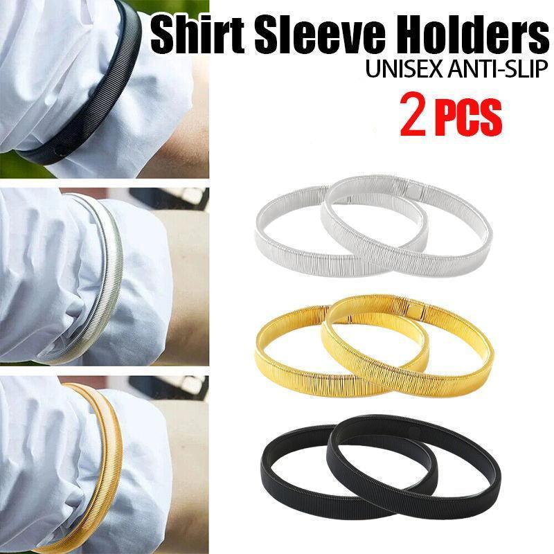 V528-SLEEVEHOLDER-BLACK2PCS-285965-202510011046-00 Unisex Anti-Slip Shirt Sleeve Holders Fashion Elastic Armbands Hold Ups Garter - Black - Image 1