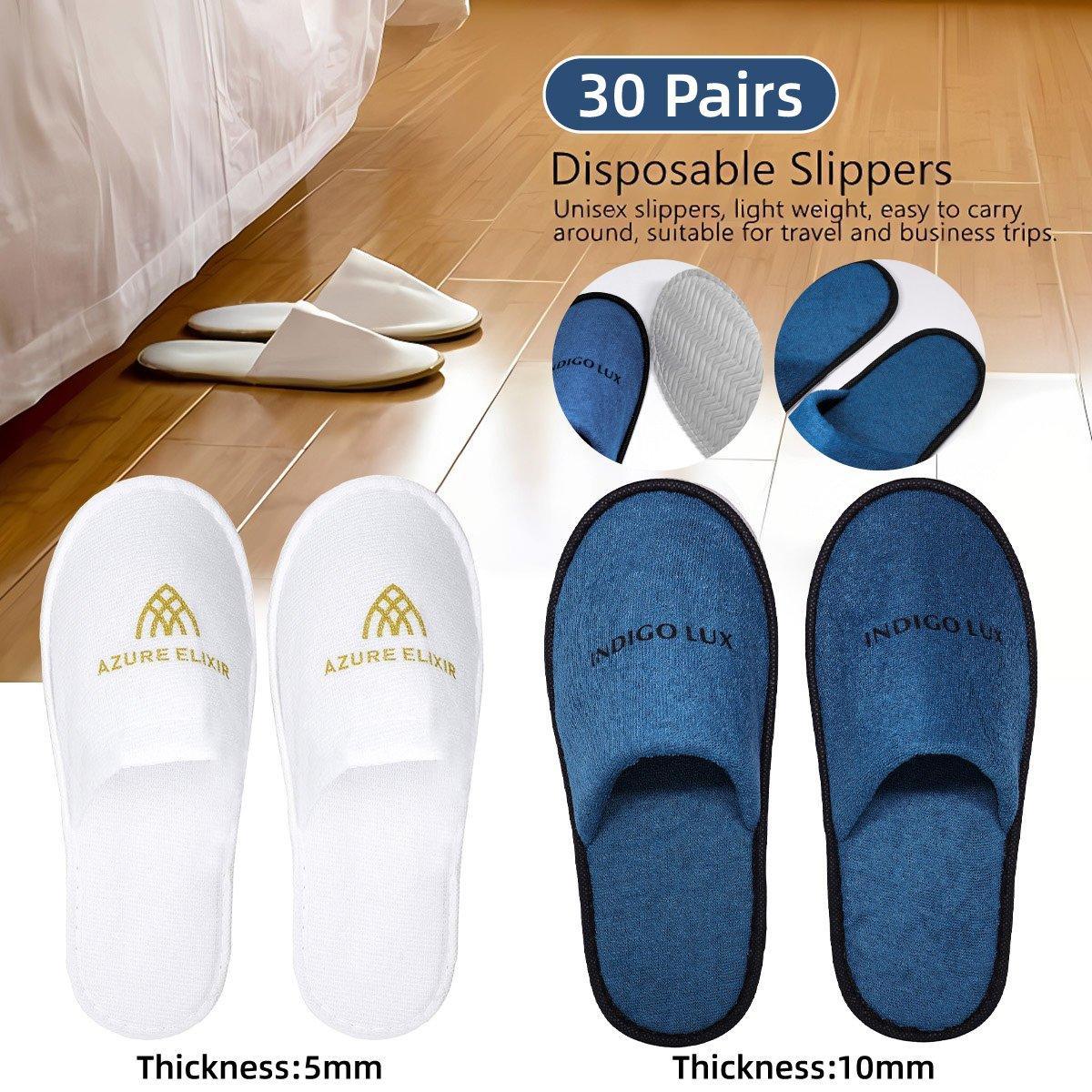 V528-SLIPPERS-30PCS-361518-202509301354-00 30 Pairs Hotel Guesthouse Hospitality Slippers for Household Comfort and Use - White - Image 1