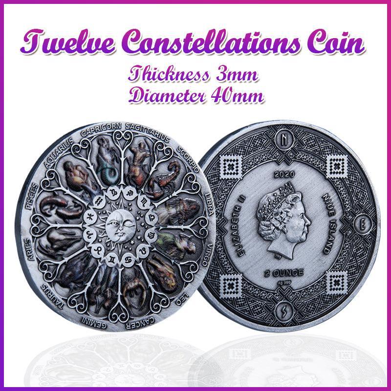 V528-SM00483-HOROSCOPEA-366513-202509291654-00 Twelve Constellations Coin Sun and Moon Challenge Medal Double-sided Embossed - Image 1