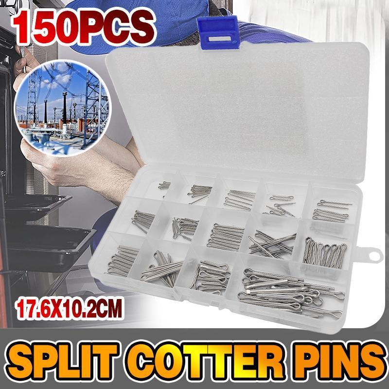 V528-SM00491-150PCS-684711-202509251341-00 150PCS box 15 Kinds Stainless Steel Split Cotter Pins Assortment Kit Tools cherr - Image 1