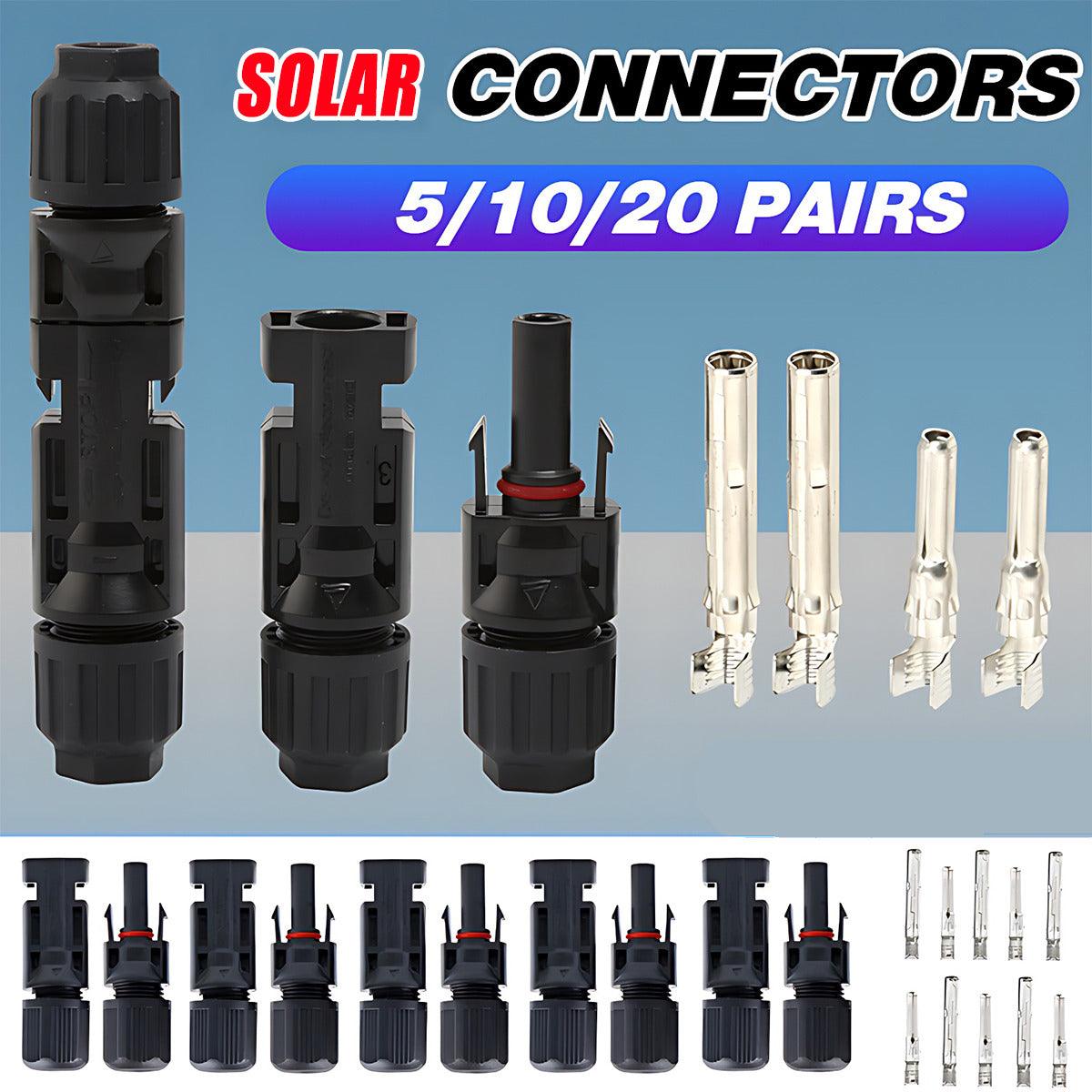 V528-SOLARCONNECTOR-5PAIRS-405509-202510010009-00 5-20 Pairs PV Connectors Solar Panel 30A Line Plug Socket Male Female IP67 - 5 Pairs - Image 1
