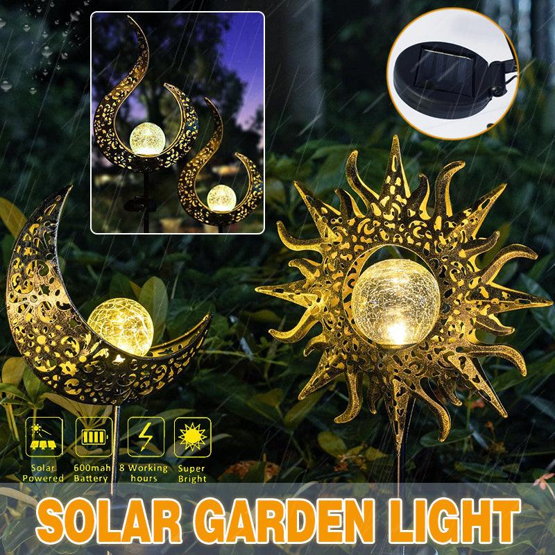 V528-SOLARLAWNLIGHT-MOON-GOLD-953914-202510010000-00 Solar Lights LED Garden Decor Outdoor Path Lights Lawn Light Lantern Lamp - 1X Moon - Image 1