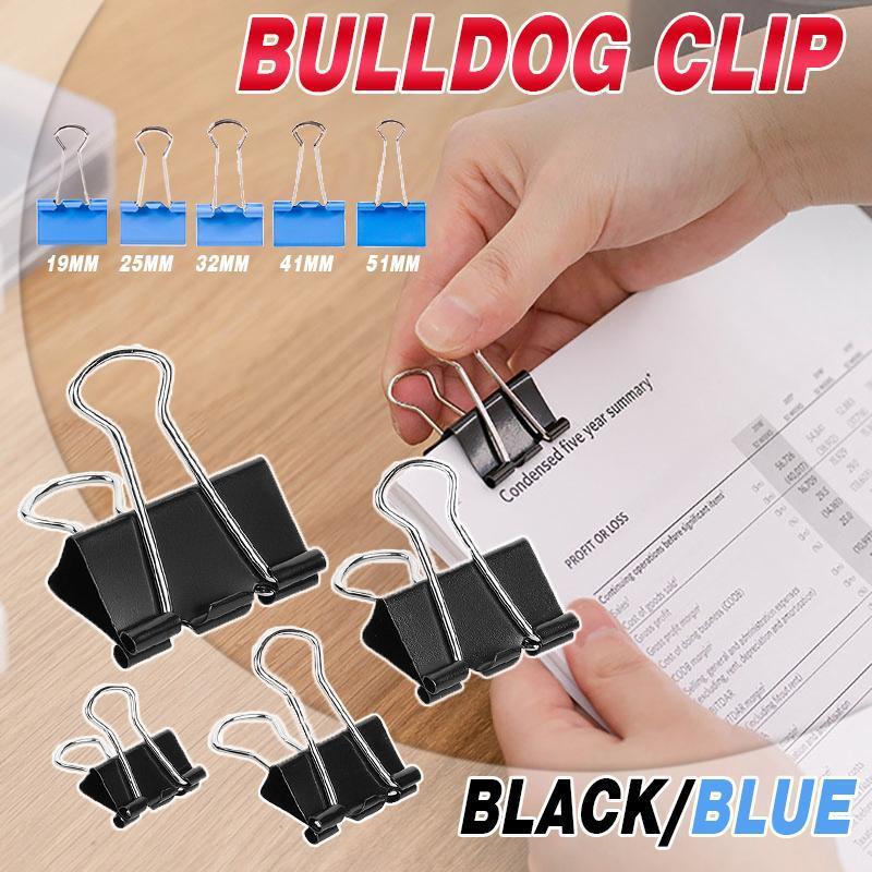 V528-SQ327-TAILCLIP-BLUE-19MM-528095-202510010927-00 20PCS Black Bulldog Foldback Clips Document Paper Clamps Multiple Sizes - Blue 19mm - Image 1