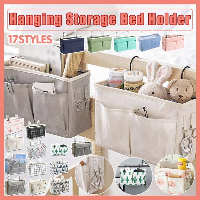 V528-STORAGEBAG-COLORFULPATTERN-664399-202509301909-00 Hanging Bedside Storage Caddy with Pockets for Bunk Bed Dorm Couch Organizing - Colorful pattern - Image 1