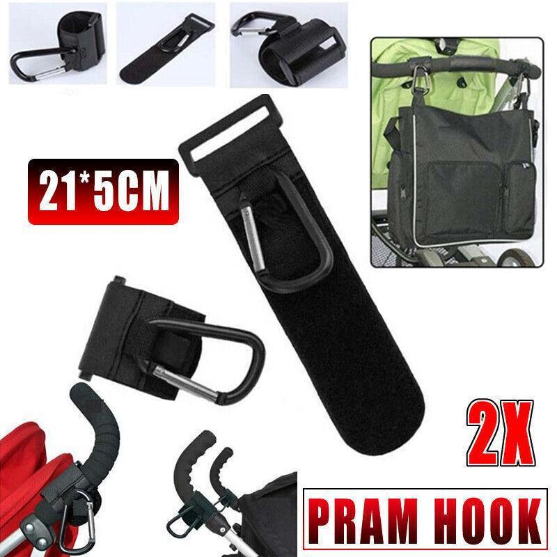 V528-STROLLERHOOK-2PCS-100449-202509291600-00 2PCS Stroller Hooks Clip-On Bag Holders for Pram Pushchair or Trolley Handle - Image 1