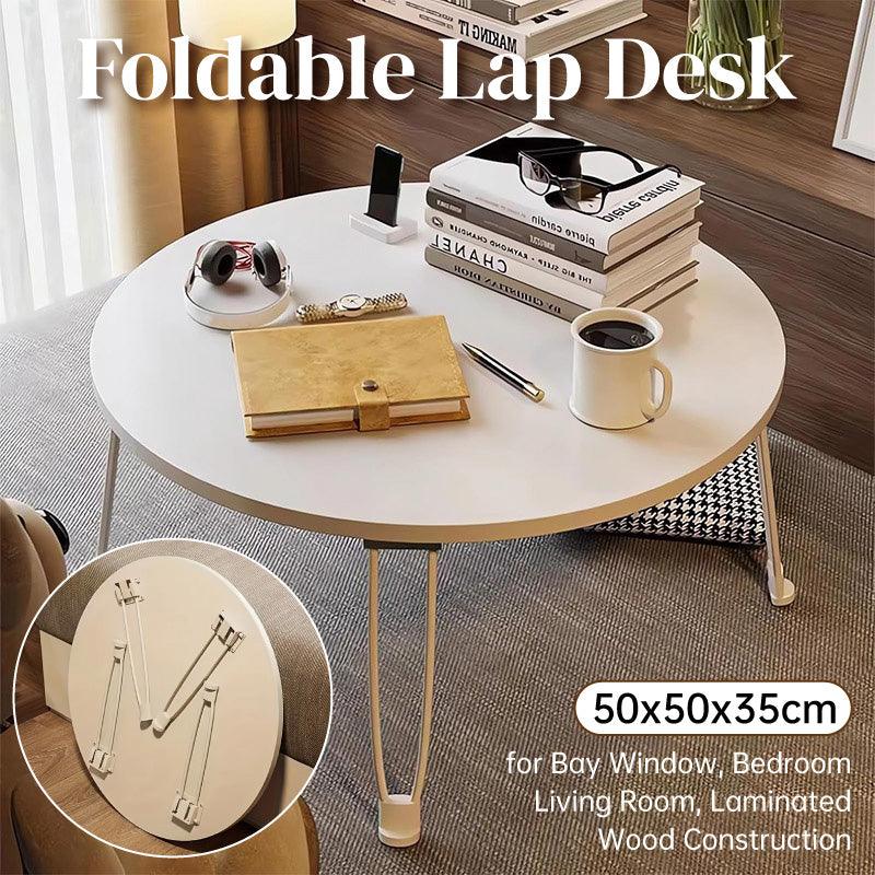 V528-TABLE-50-35CM-577236-202509291718-00 Small Foldable Computer Desk Portable Bed Table Round Home Office Laptop Stand - Image 1