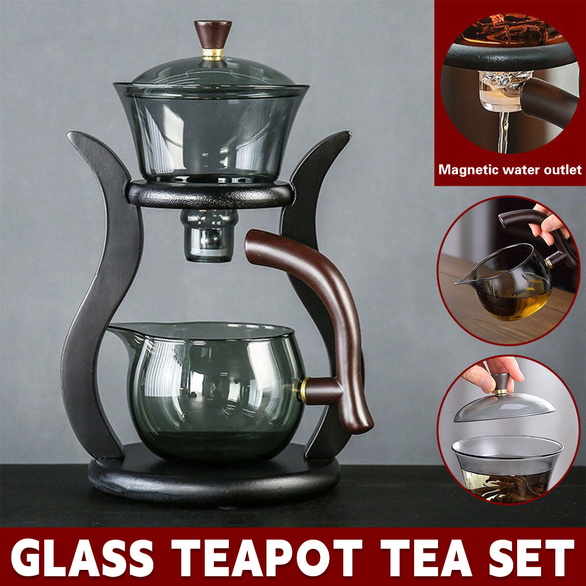 V528-TEA-SET-YHS-NOCUP-CXCJ-779372-202509291600-00 Glass Tea Set Household Set Transparent Teapot And Teacup Set Heat Resistant - Image 1