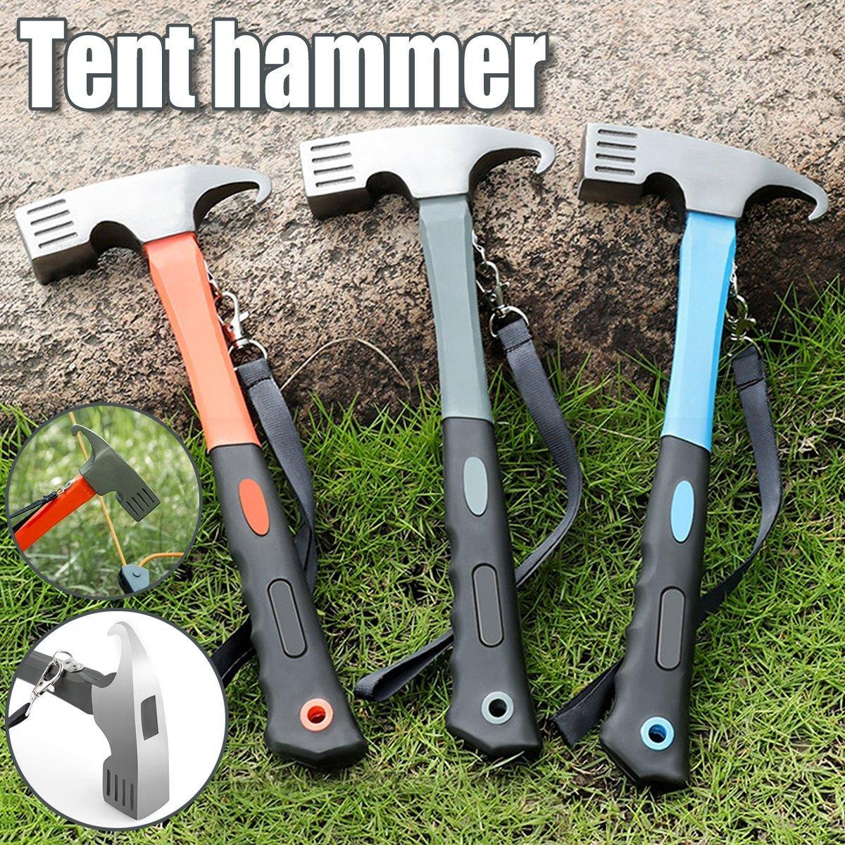 V528-TENT-HAMMER-GREY-682156-202509291936-00 Outdoor Camping Hammer Tent Stake Puller Ground Hammer Heavy Duty Camping Tool - Grey - Image 1