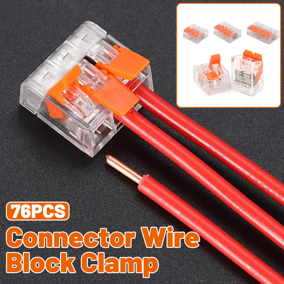 V528-TERMINAL-ORANGE-530377-202509190925-00 76pcs Terminal Blocks Home Decoration Wire Connectors Branch Terminal Blocks - Image 1
