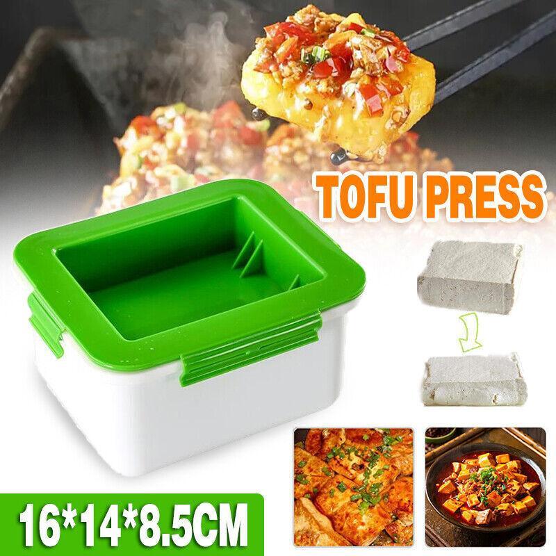V528-TOFUPRESS-GREEN-35284-202509251625-00 Simple Tofu Press/Marinating Dish, Removes Moisture From Tofu Automatically Au - Image 1