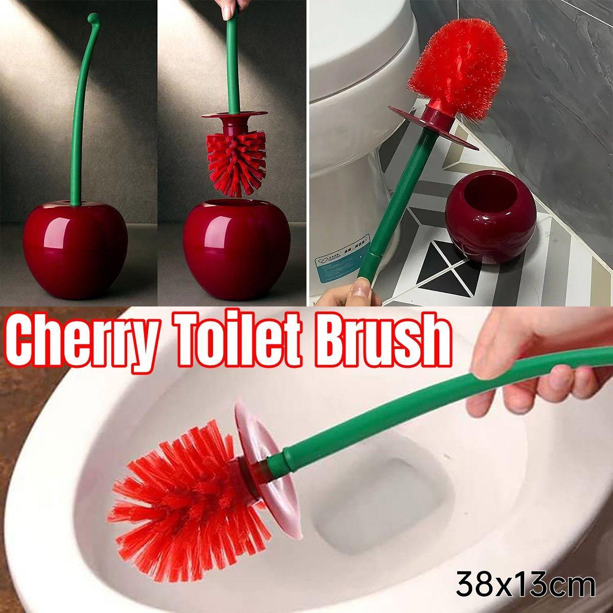 V528-TOILET-BRUSH-RED-383877-202509291510-00 Soft Wool Toilet Brush with Long Handle Plastic Cleaning Brush Household Tool - Image 1