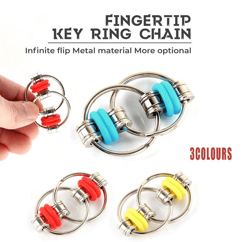 V528-TOY-LIGHTBLUE-65323-202509301736-00 1X Flippy Bike Chain Fidget Toy Stress Relief Sensory - Light Blue - Image 1