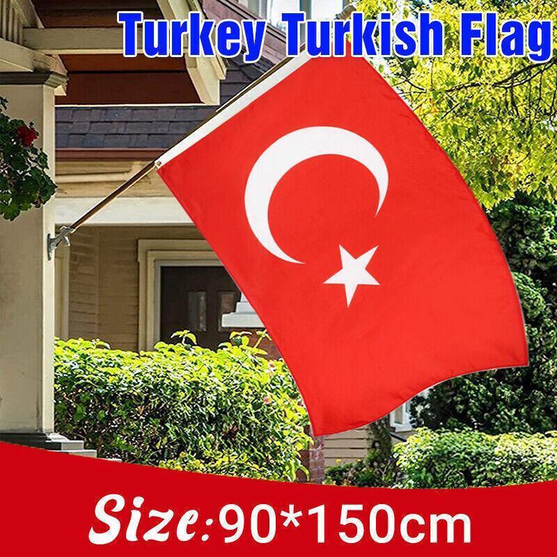 V528-TURKISHFLAG-78341-202509291454-00 Large Turkey Turkish Flag Heavy Duty Outdoor 90 X 150 CM - 3ft x 5ft - Image 1
