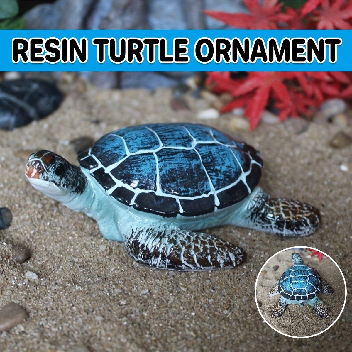 V528-TURTLE-ORNAMENT-980449-202509190926-00 Resin Sea Turtle Aquarium Ornament Underwater Decor for Home and Fish Tank Use - Image 1