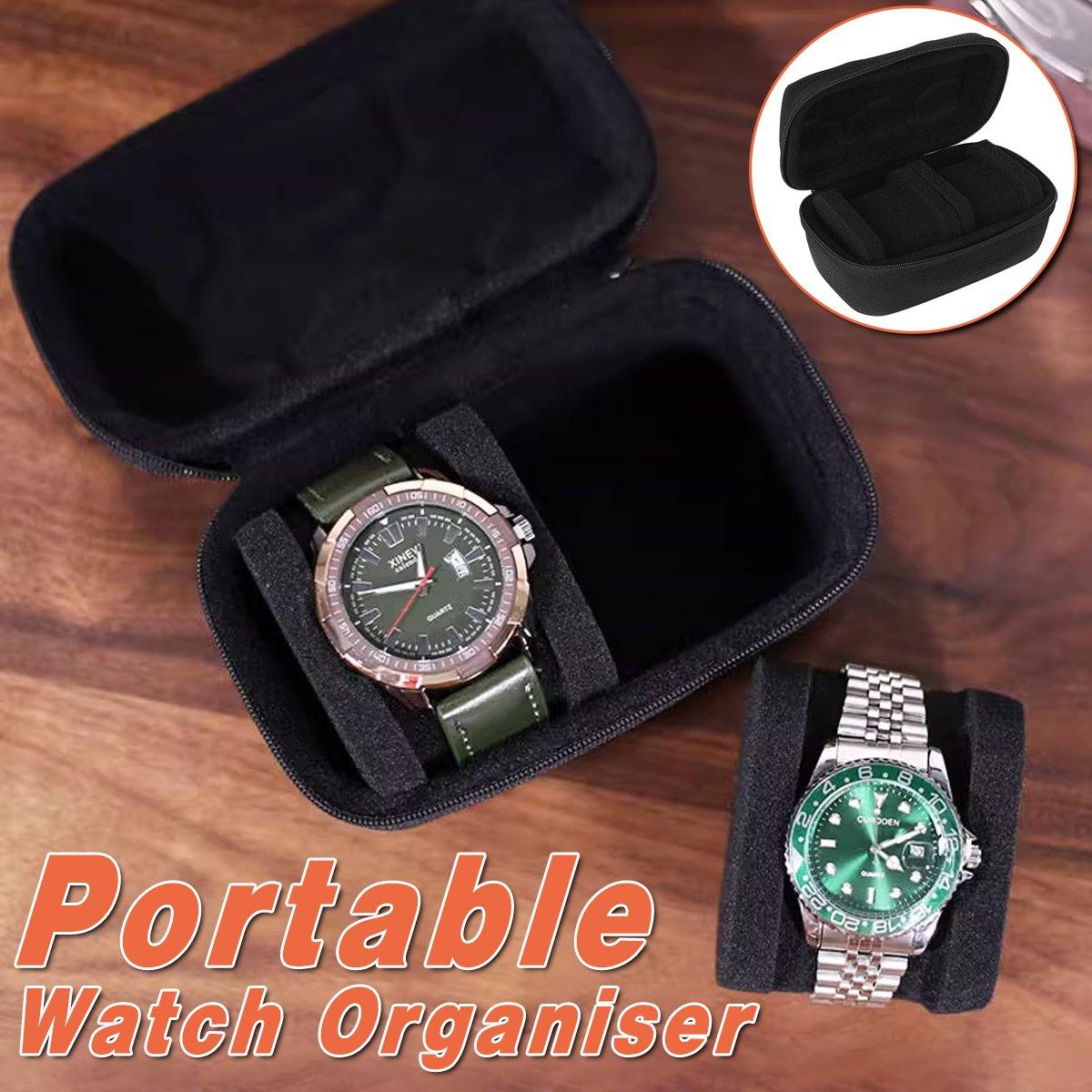 V528-WATCH-STORAGE-2-891455-202509251321-00 Two Card Portable Watch Organizer Box Storage Case for Watches and Straps - Image 1