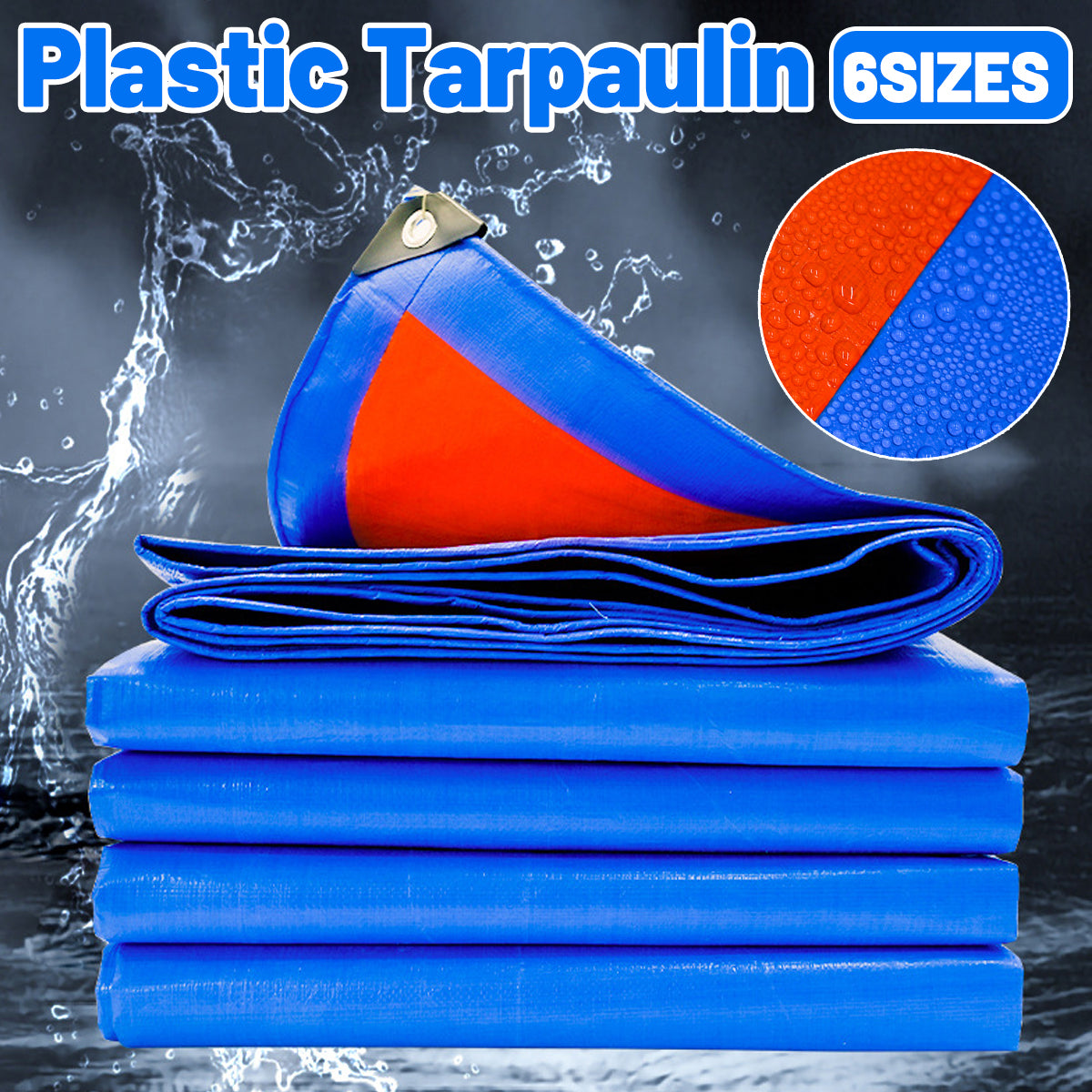 V528-WATERPROOF-CLOTH-3-4M-183201-202510010909-00 Waterproof Plastic Tarp Cover Heavy Duty Ground Sheet Rainproof Dustproof Blue - 3x4m - Image 1
