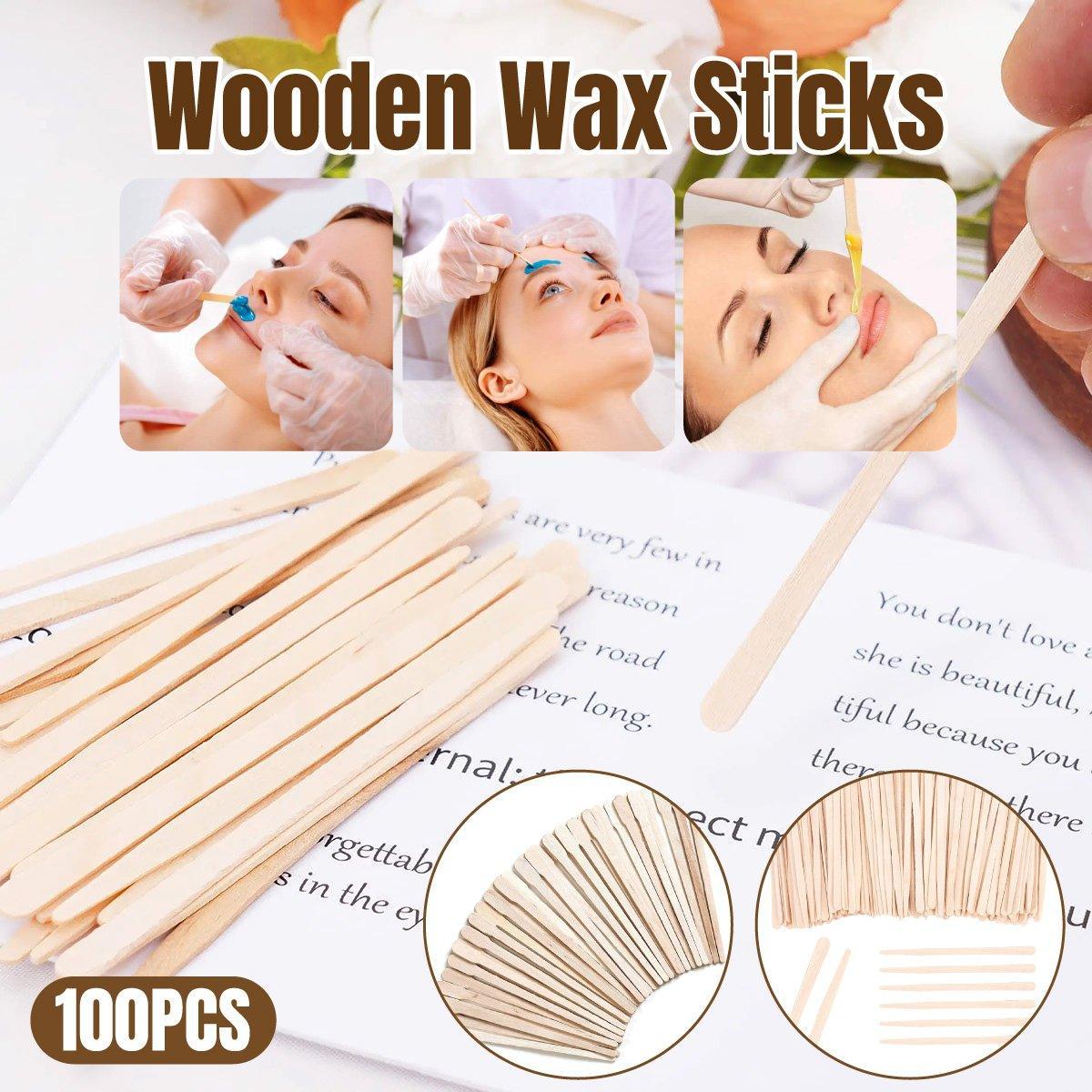 V528-WAX-SCRAPER-STICK-FLAT-677289-202509301727-00 100pcs Beauty Shaving Wands Hair Removal Eyebrow Razors for Salon and Home Use - Flat - Image 1