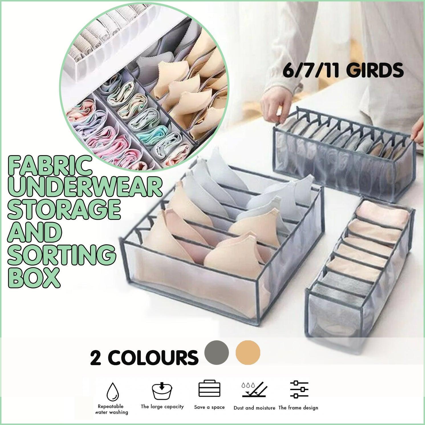 V528-WHITEWITH7BOES-6544654-202510011201-00 Foldable Drawer Organizer Divider Bra Sock Underwear Storage Closet Wardrobe - White with 7 Boxes - Image 1