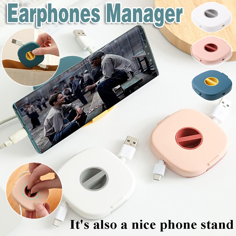 V528-WINDER-BLUE-33151-202509251540-00 Case Cord Tangle Free Organizer Portable Earphones Manager Wire Winder Cable - Blue*1 - Image 1