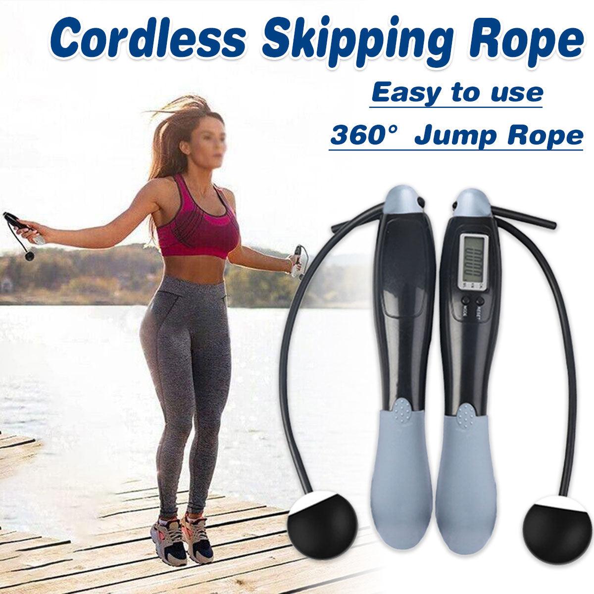 V528-WIRELESSCORDLESS-385611-202509251135-00 Digital Wireless Cordless Skipping Jump Rope Fitness With Calorie Counter - Image 1