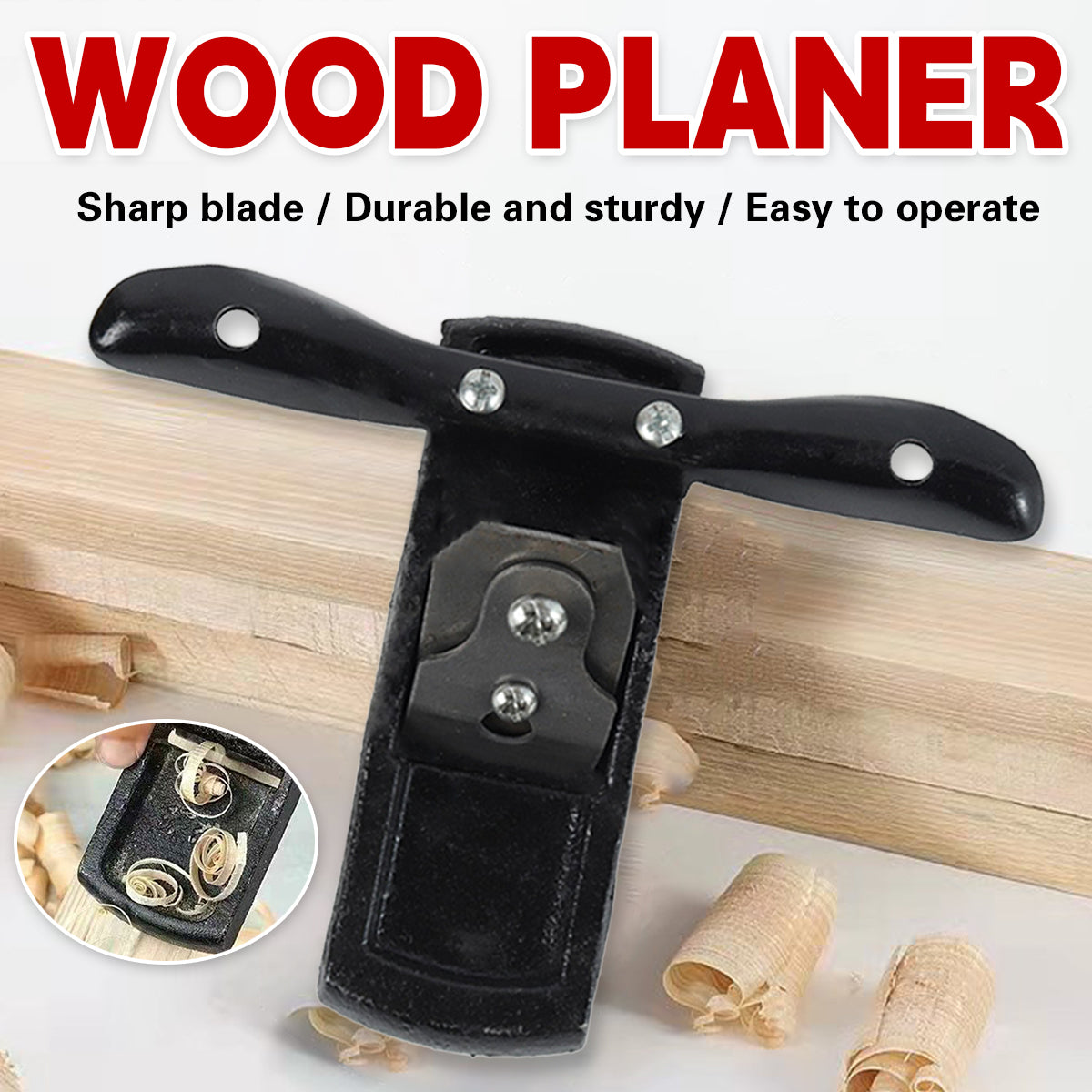 V528-WOOD-PLANE-BLACK-734494-202509251304-00 Mini Handheld Cast Iron Woodworking Planer Manual Flat Trimming Smoothing Tool - Image 1