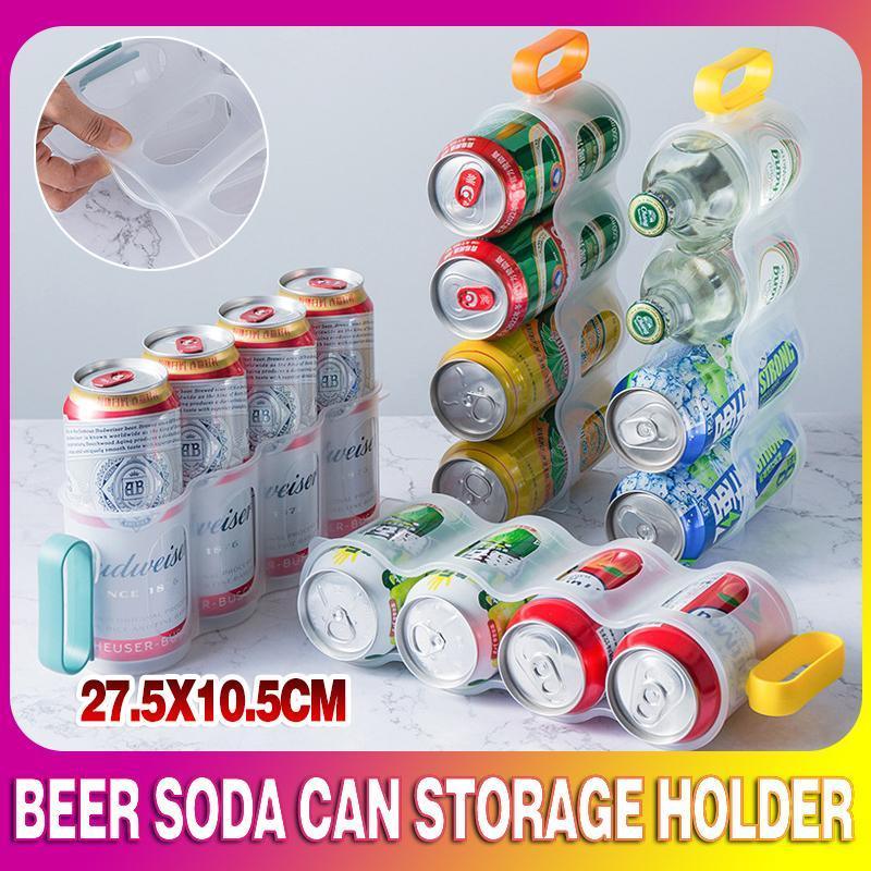 V528-XJ00520-YELLOW-301244-202510010218-00 Beer Soda Can Storage Holder Kitchen Fridge Space Saver Rack Organizer 1-3PCS - Yellow - Image 1